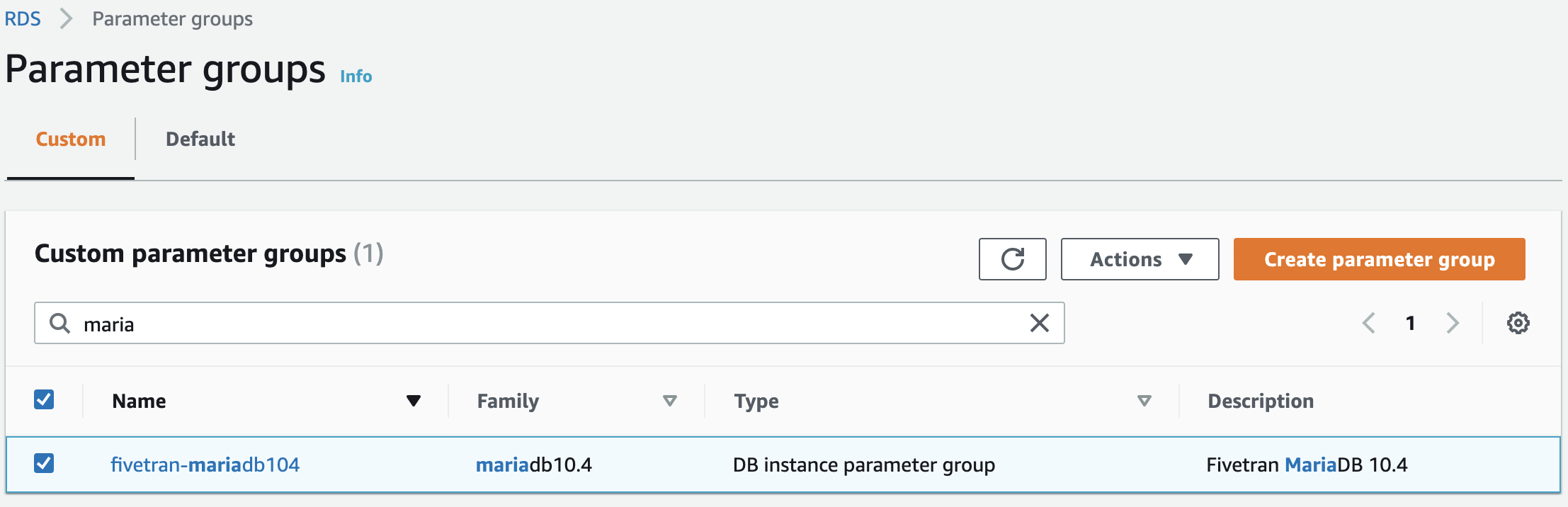 MariaDB-rds-050-Select-Parameter-Group