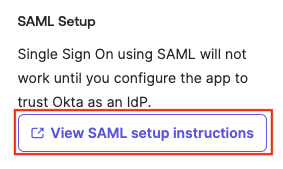 View SAML setup instructions