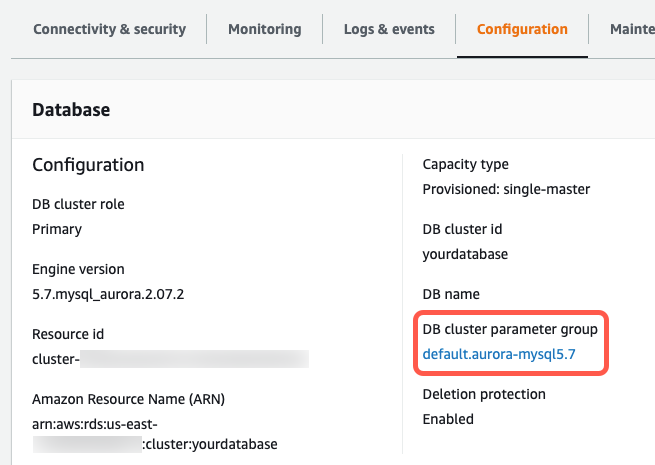 Aurora-RDS-MYSQL-ConfigureBinlog-00-NoteClusterParameterGroupName