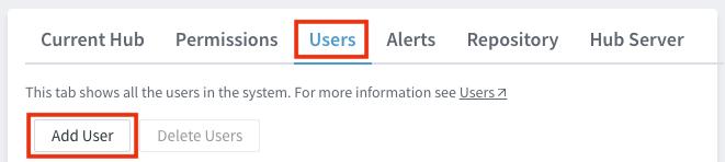 Click Add User on the Users tab