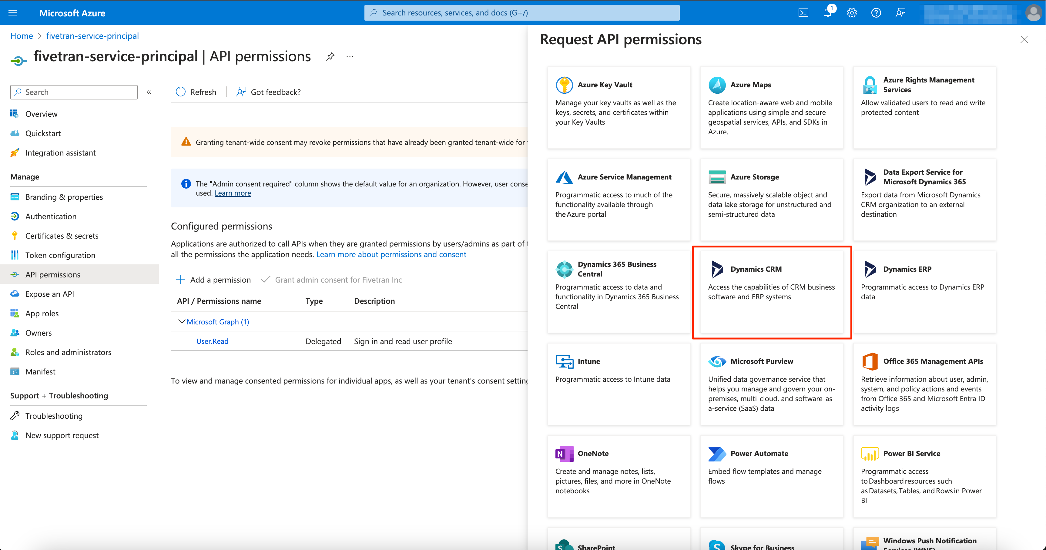 Request API Permissions