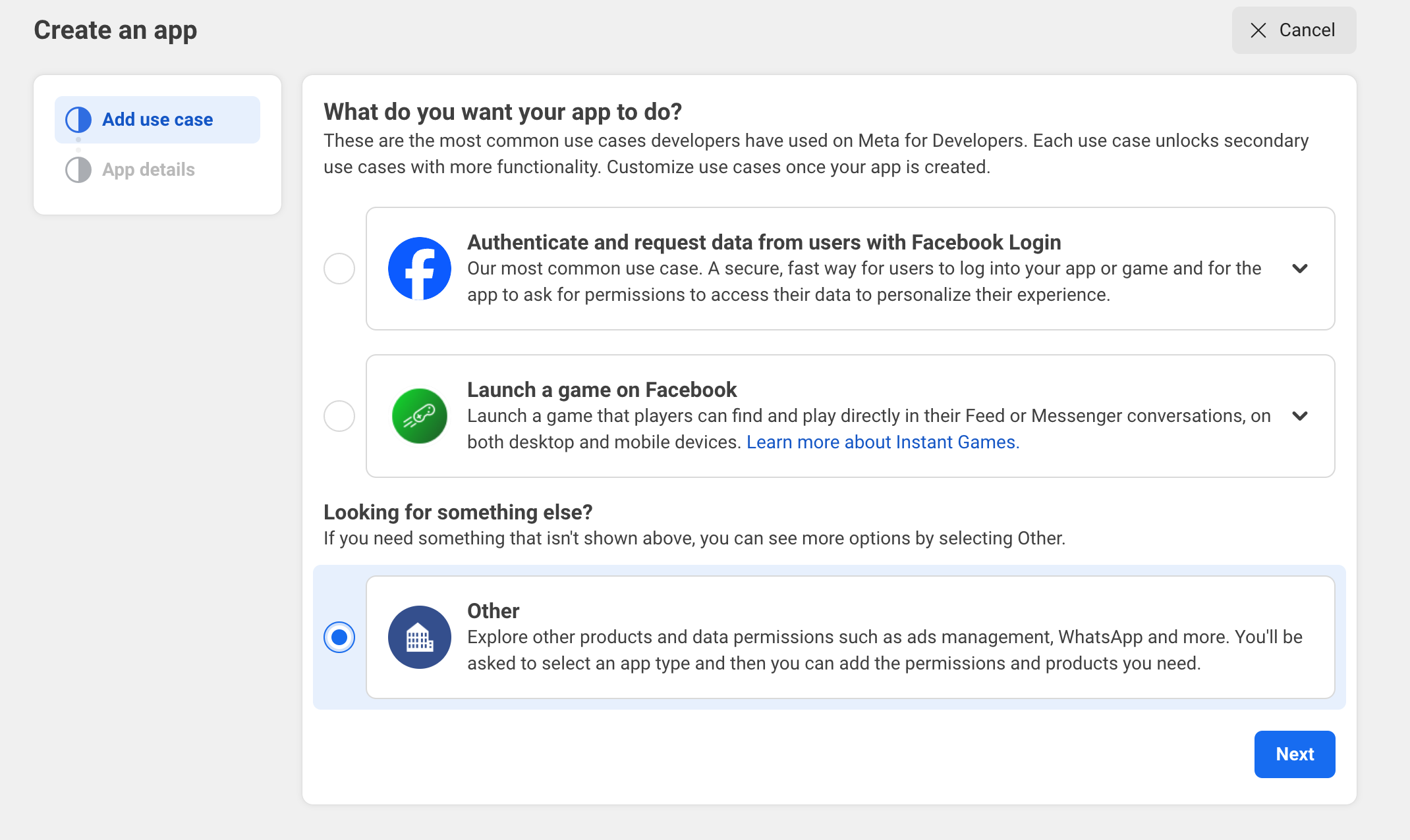 Facebook App UseCase Screen