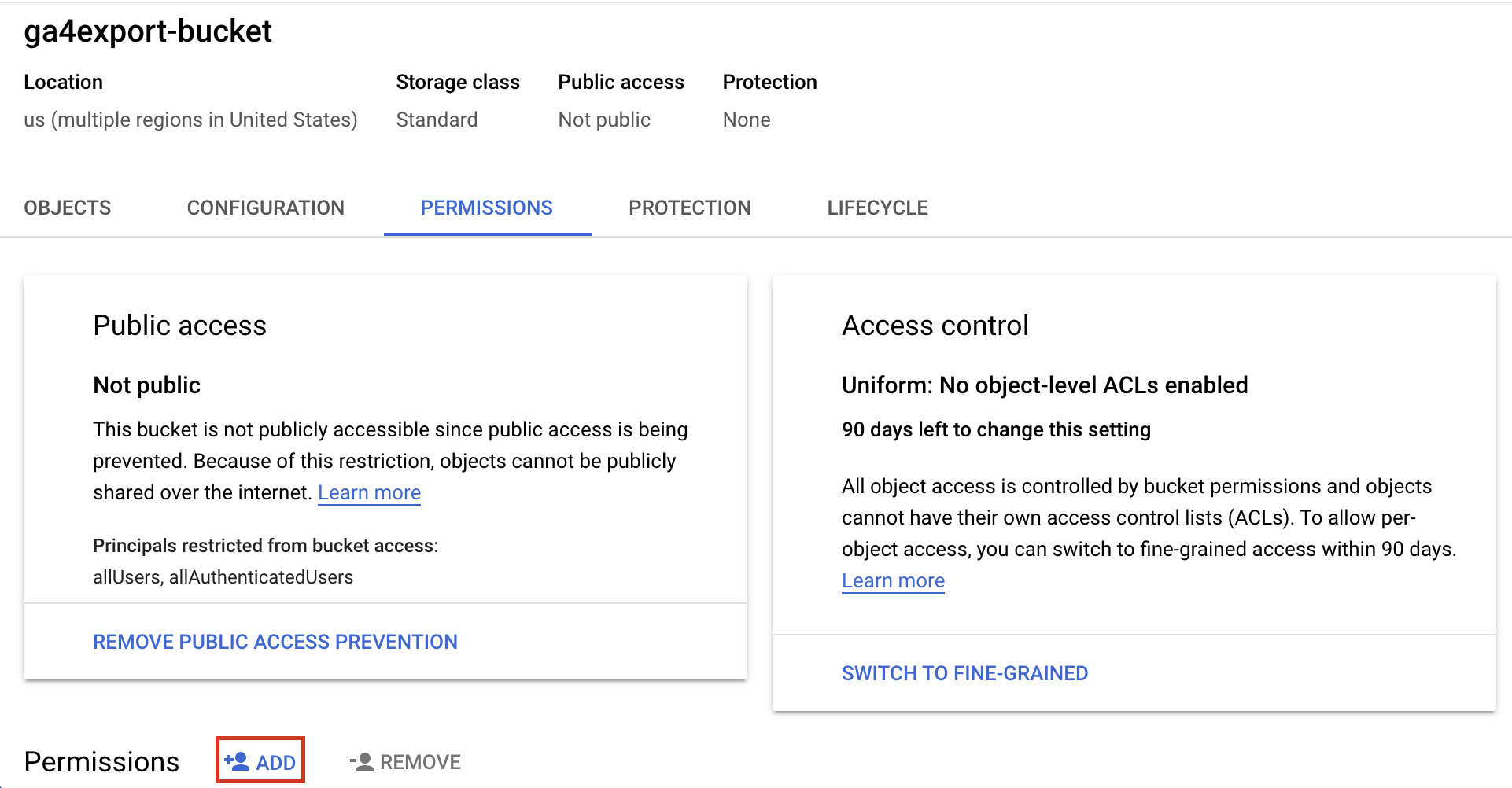 Google Cloud Bucket Permissions