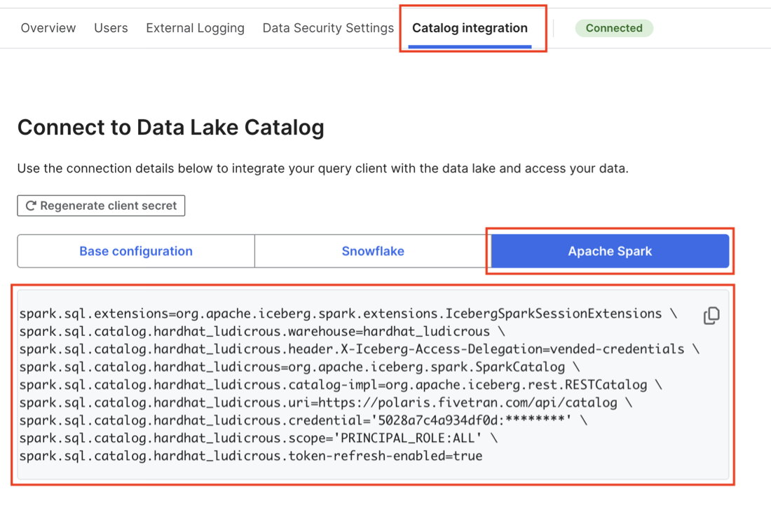 Spark configuration_tab