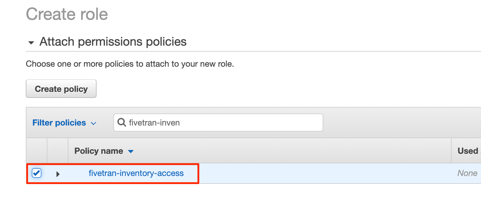 aws-s3-select-fivetran-policy