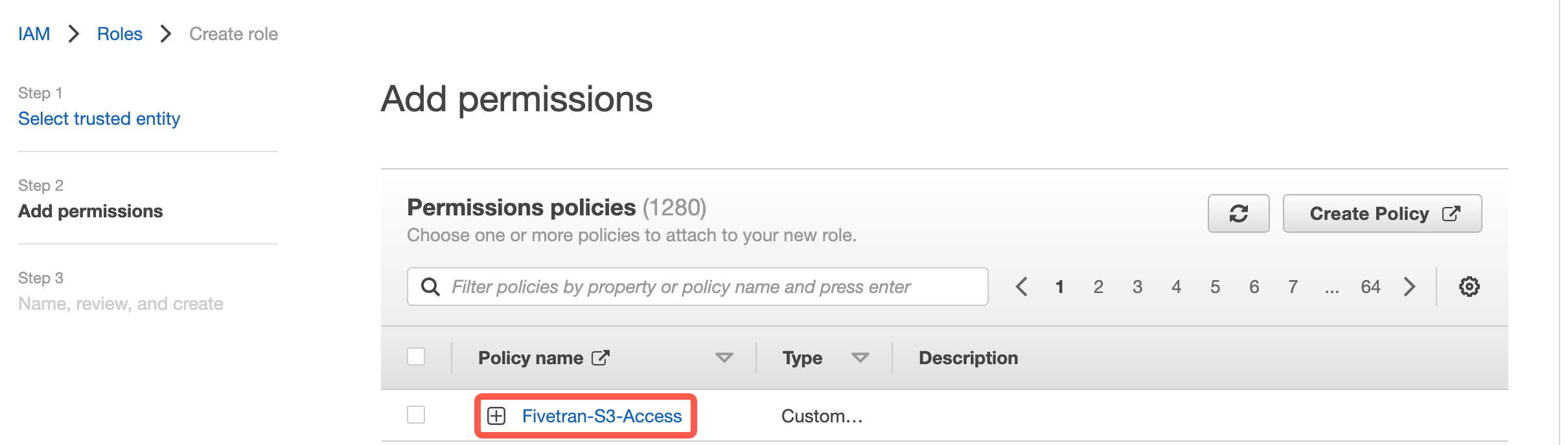 aws-s3-select-fivetran-policy