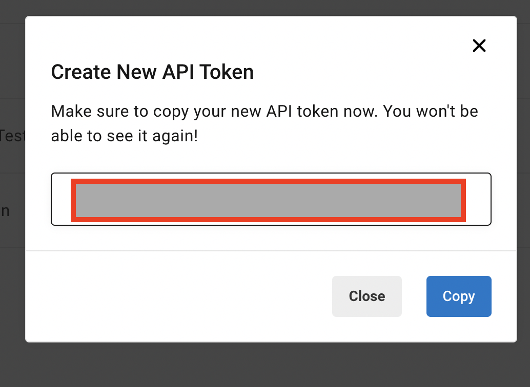 Click on Add API Token