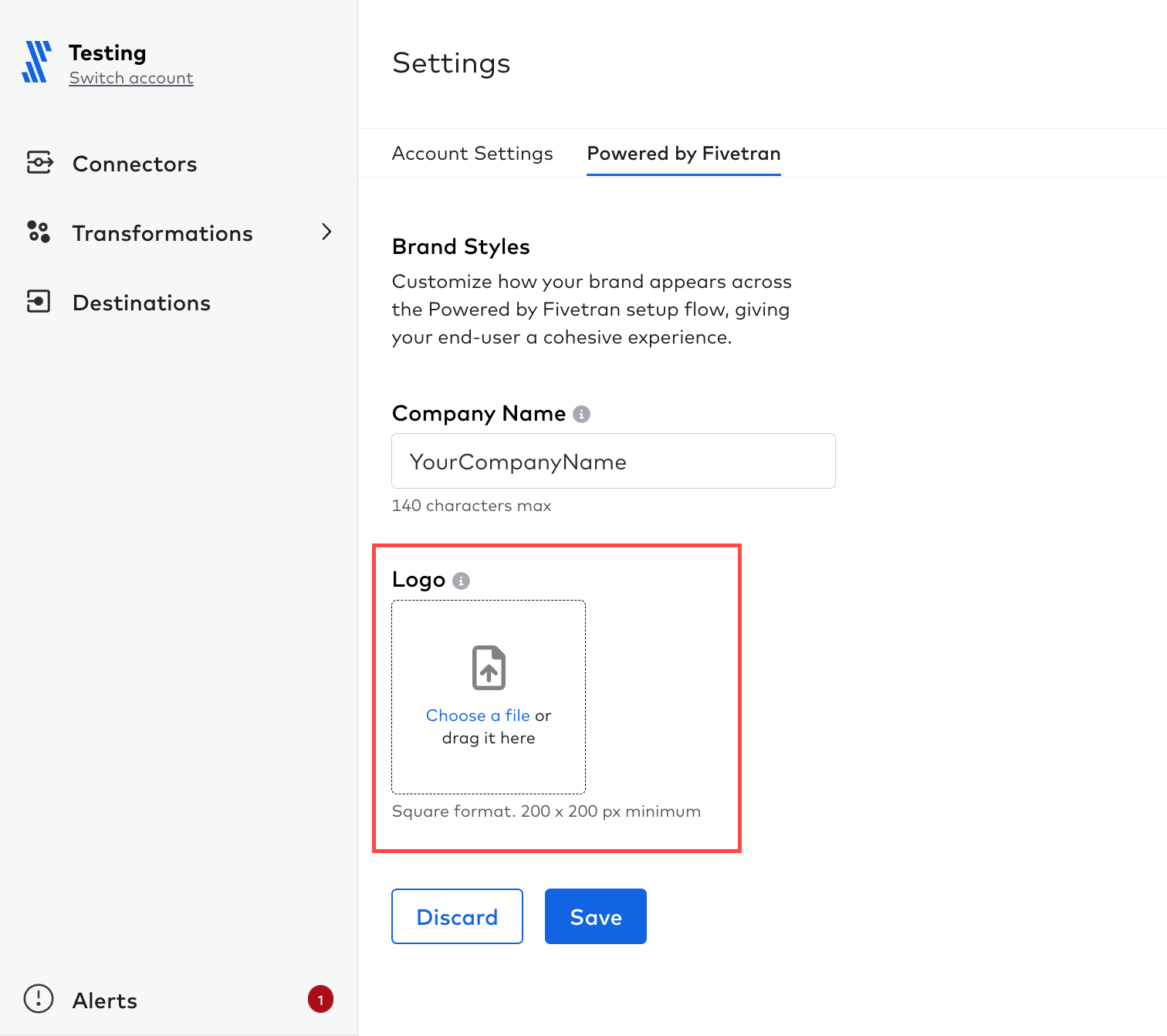 Co-branded Connect Card setup