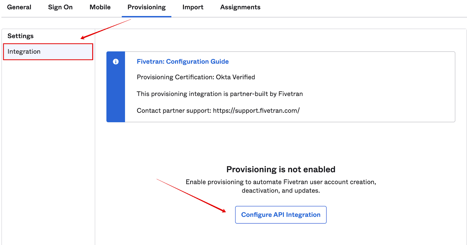 Configure API Integration