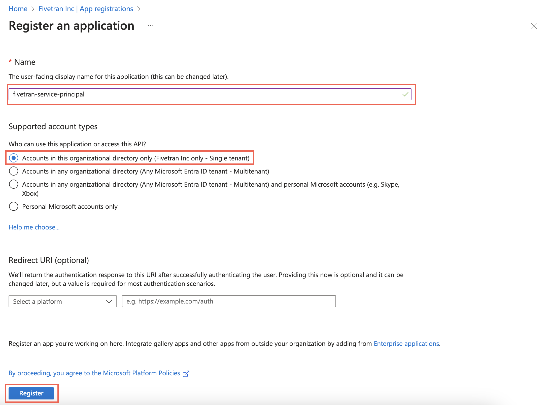 Configure Registration