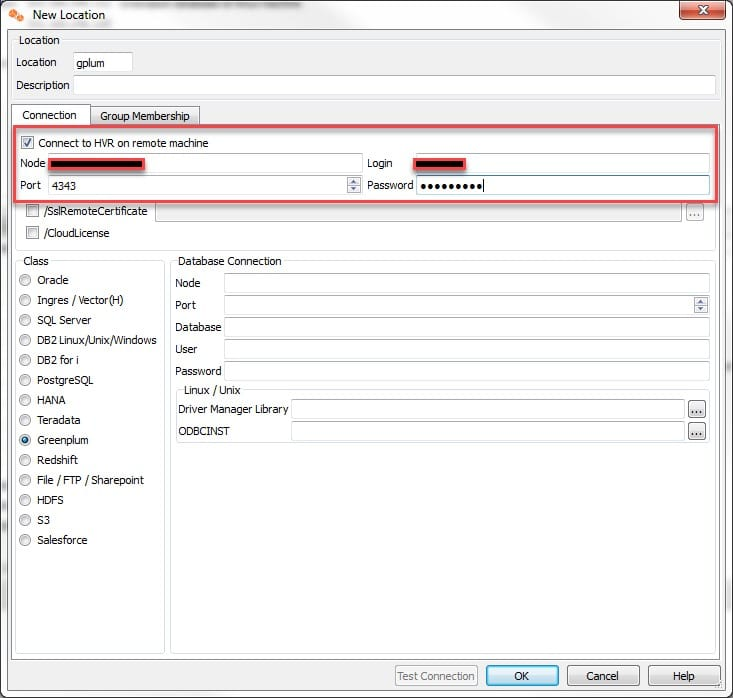 Connect to HVR on remote machine