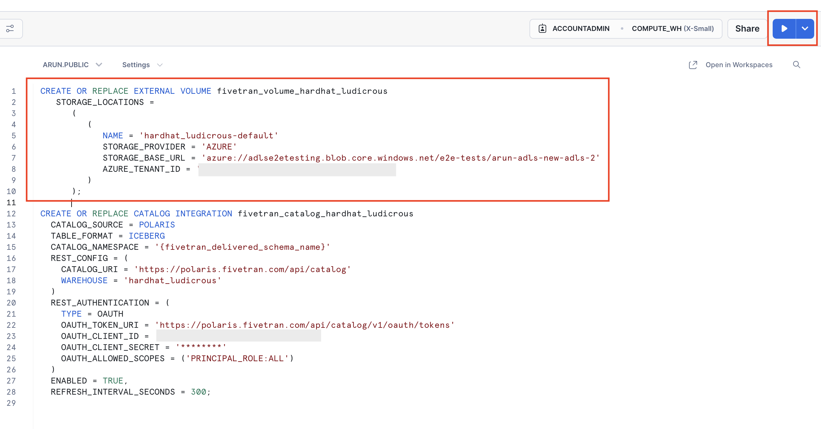 Create external volume