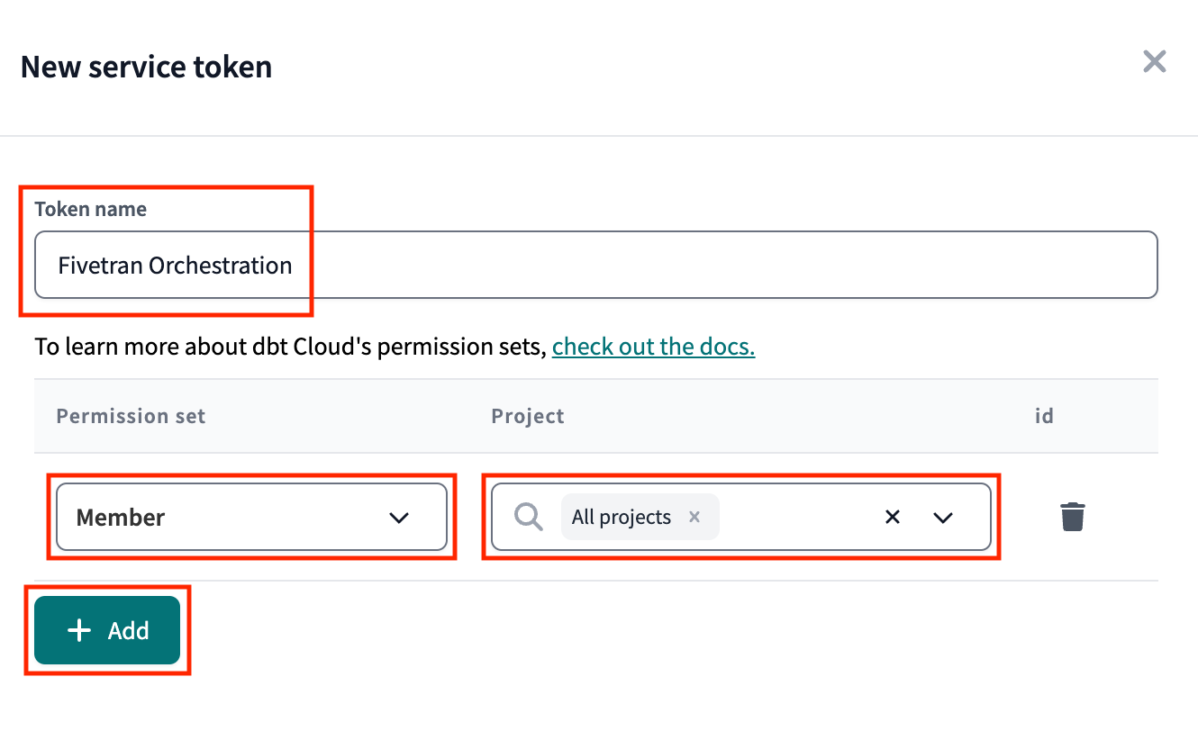 Configure service token permissions