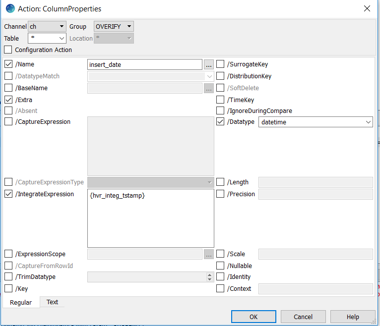 Add Column Properties to target group