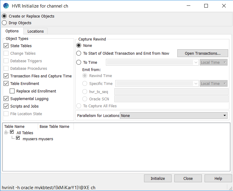 Initialize channel