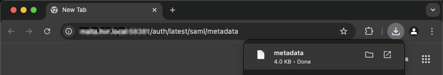 Download SP metadata using web-browser