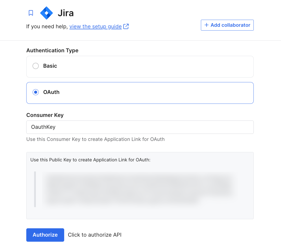 OAuth private key in the Fivetran connection setup form