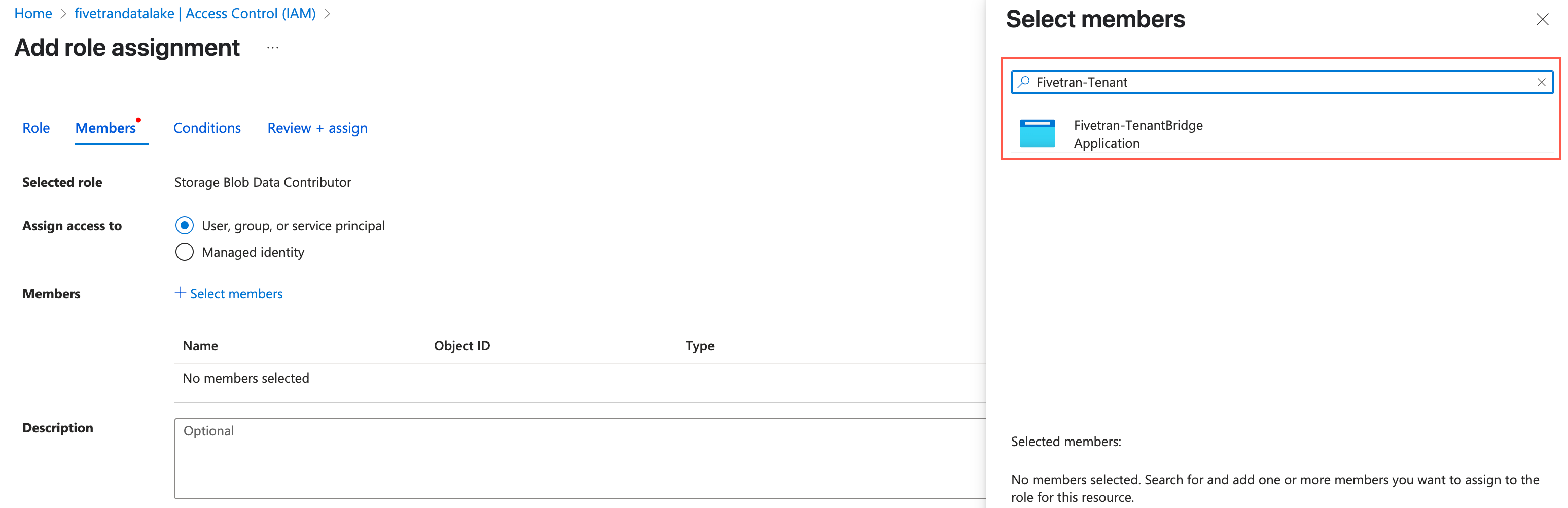 Select Fivetran app