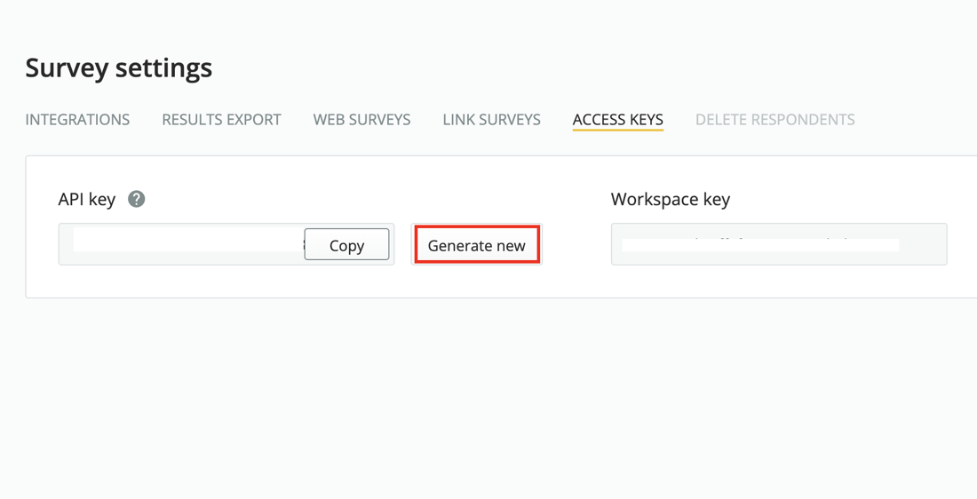 Generate new key