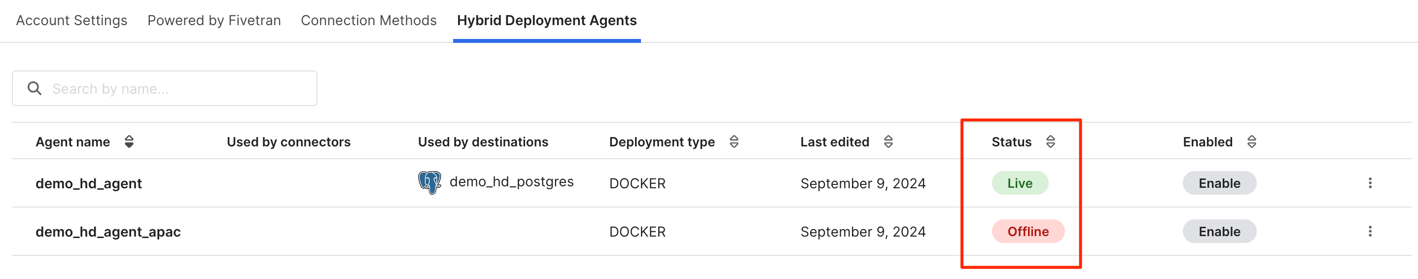 Hybrid Deployment Agent Status