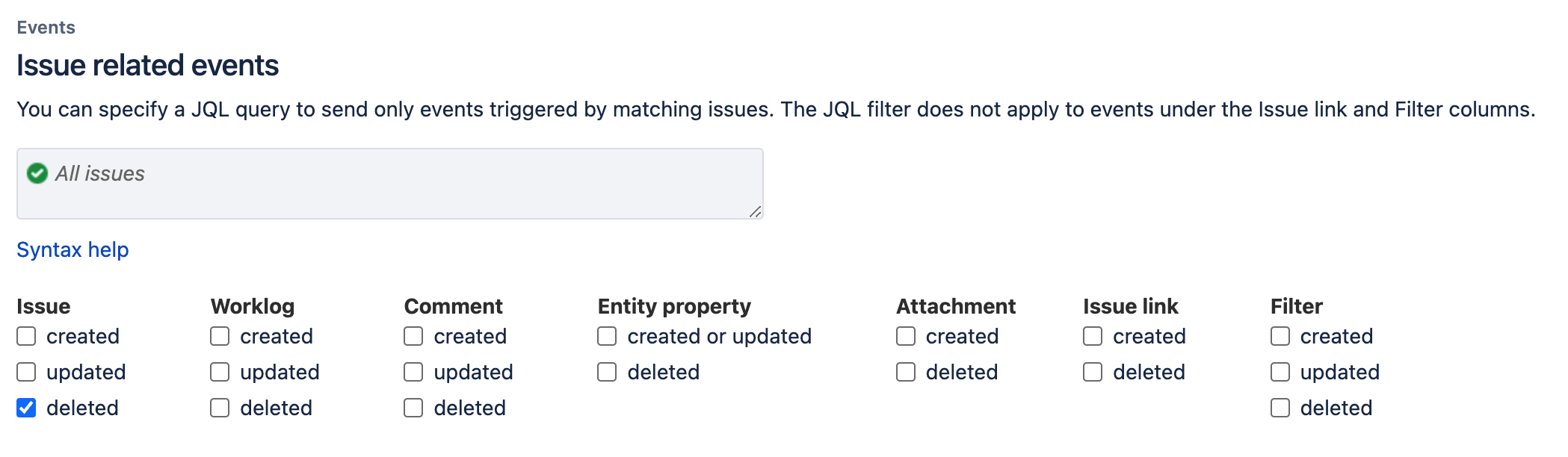 Jira Issue Events