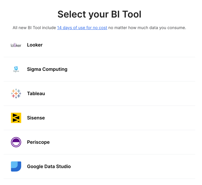 select BI tool