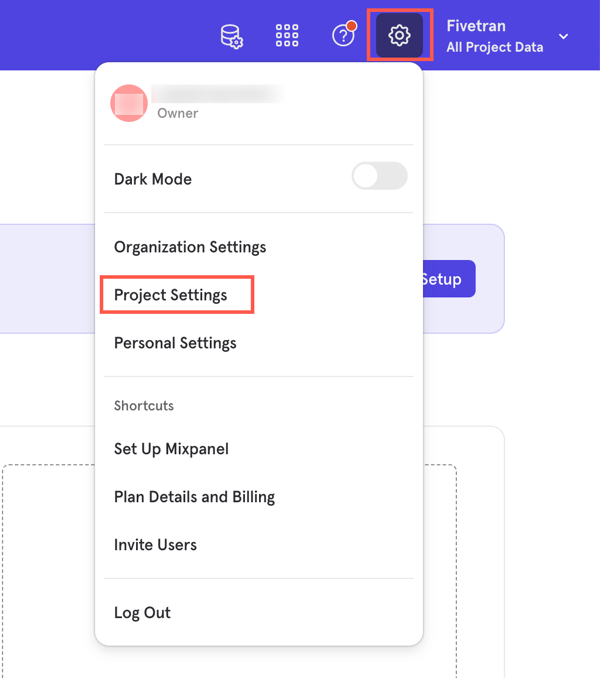 Select Project Settings