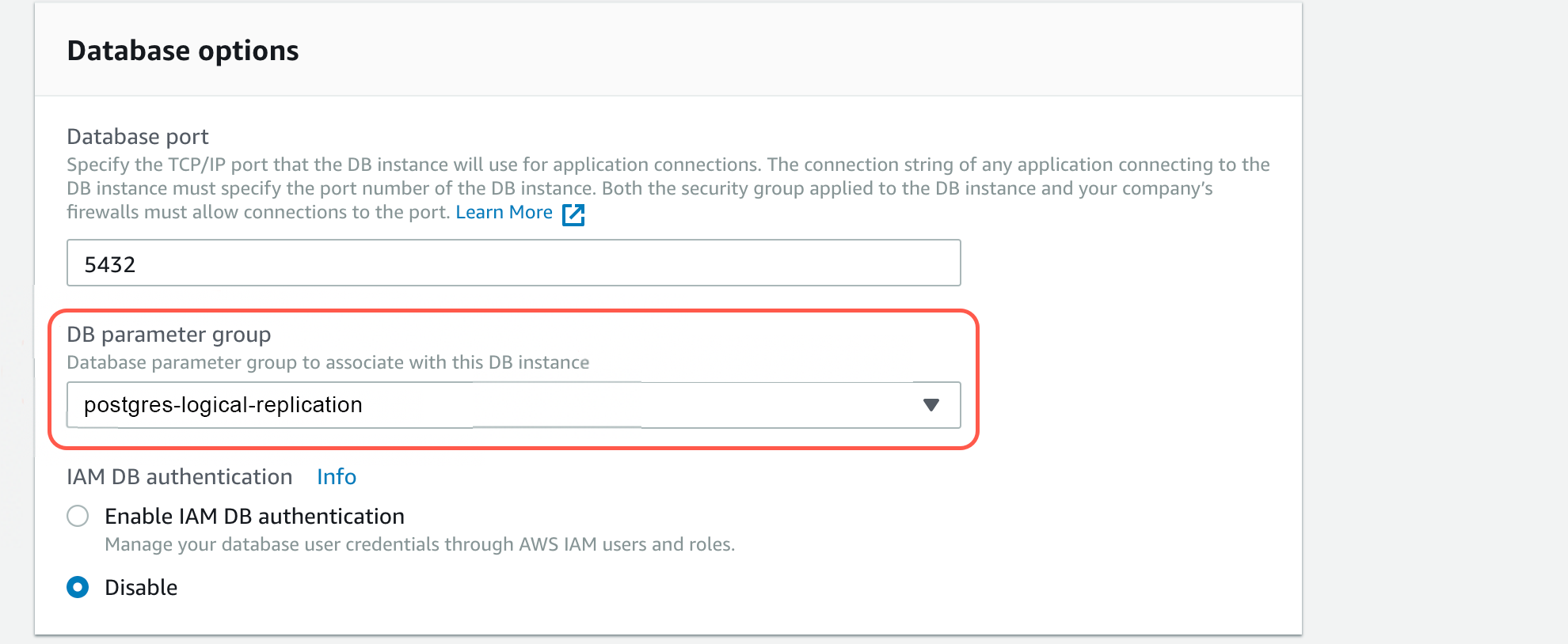 Rds-apply-group-database