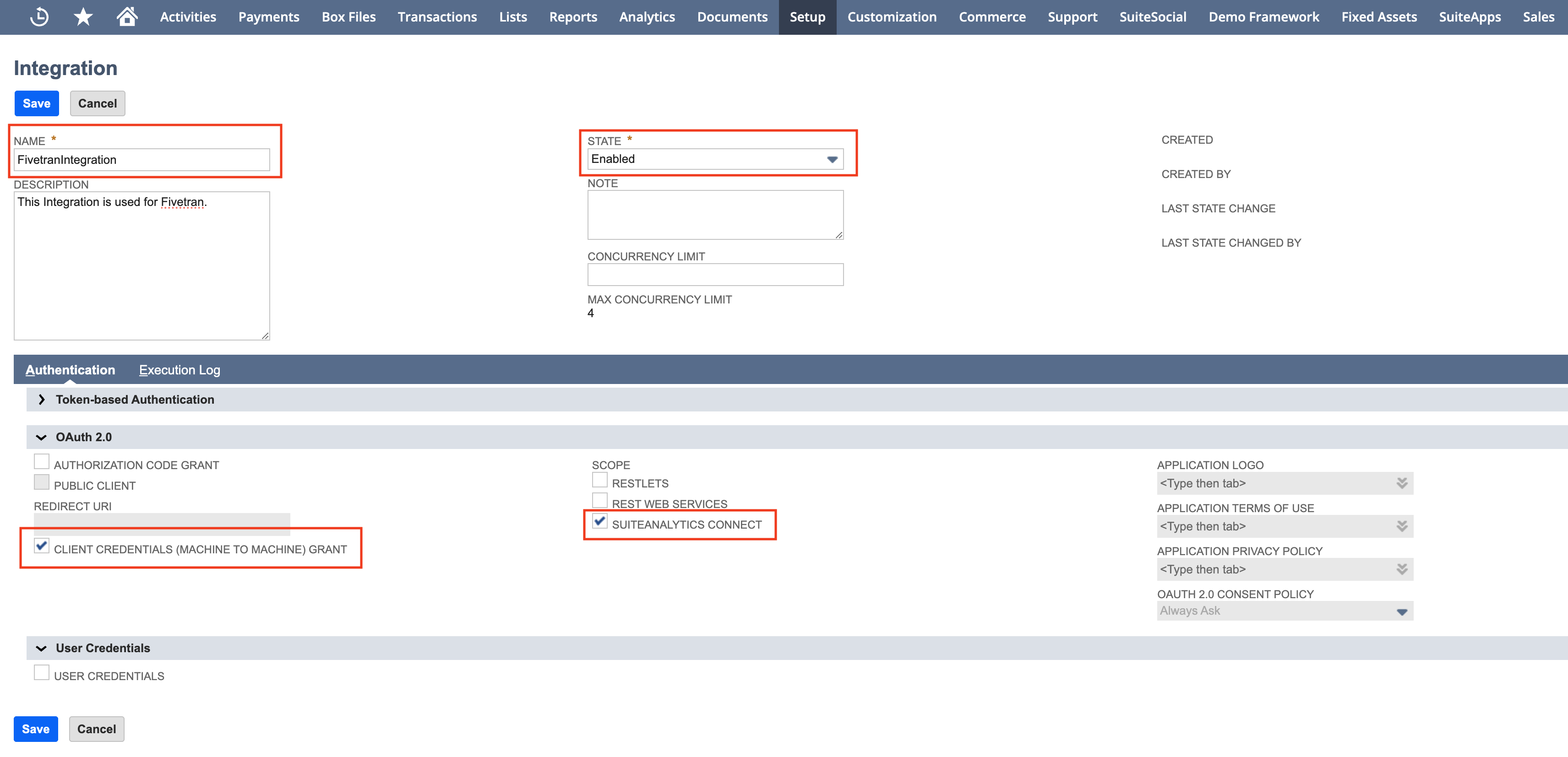 Enter Integration details