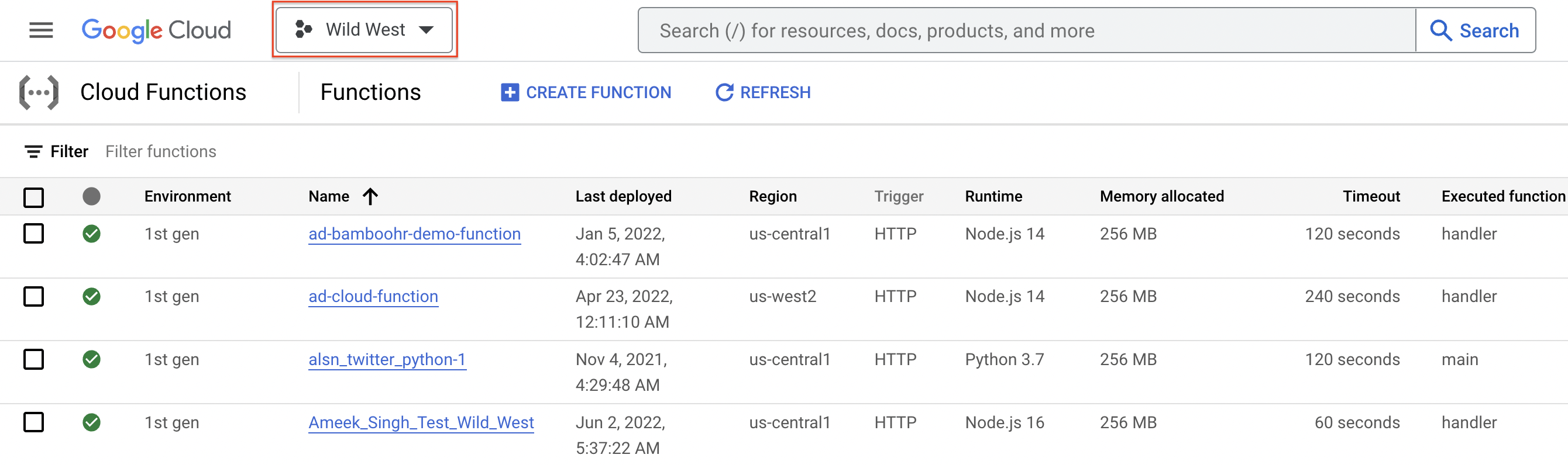 Open Cloud Functions