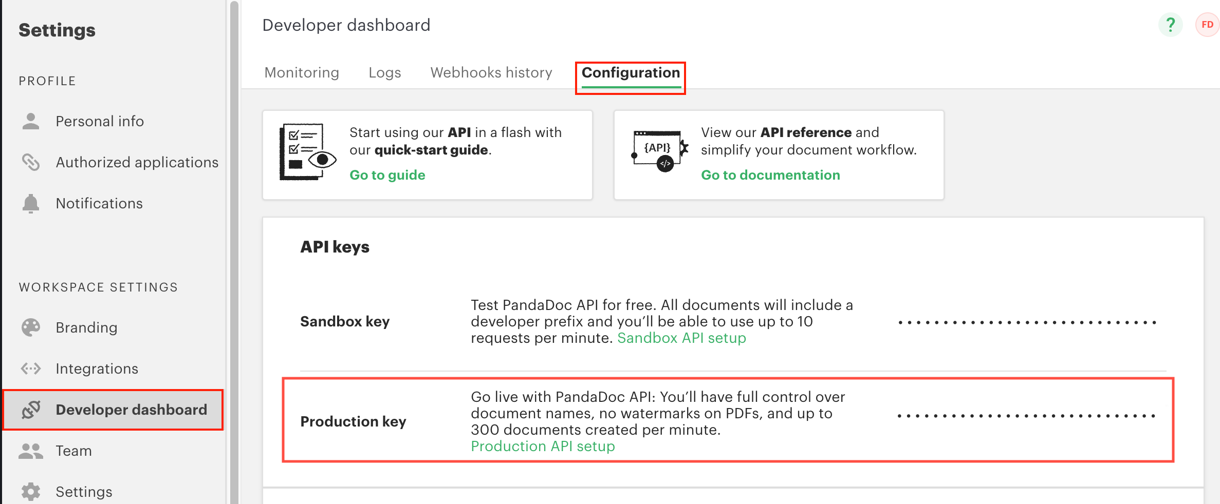 Developer Dashboard