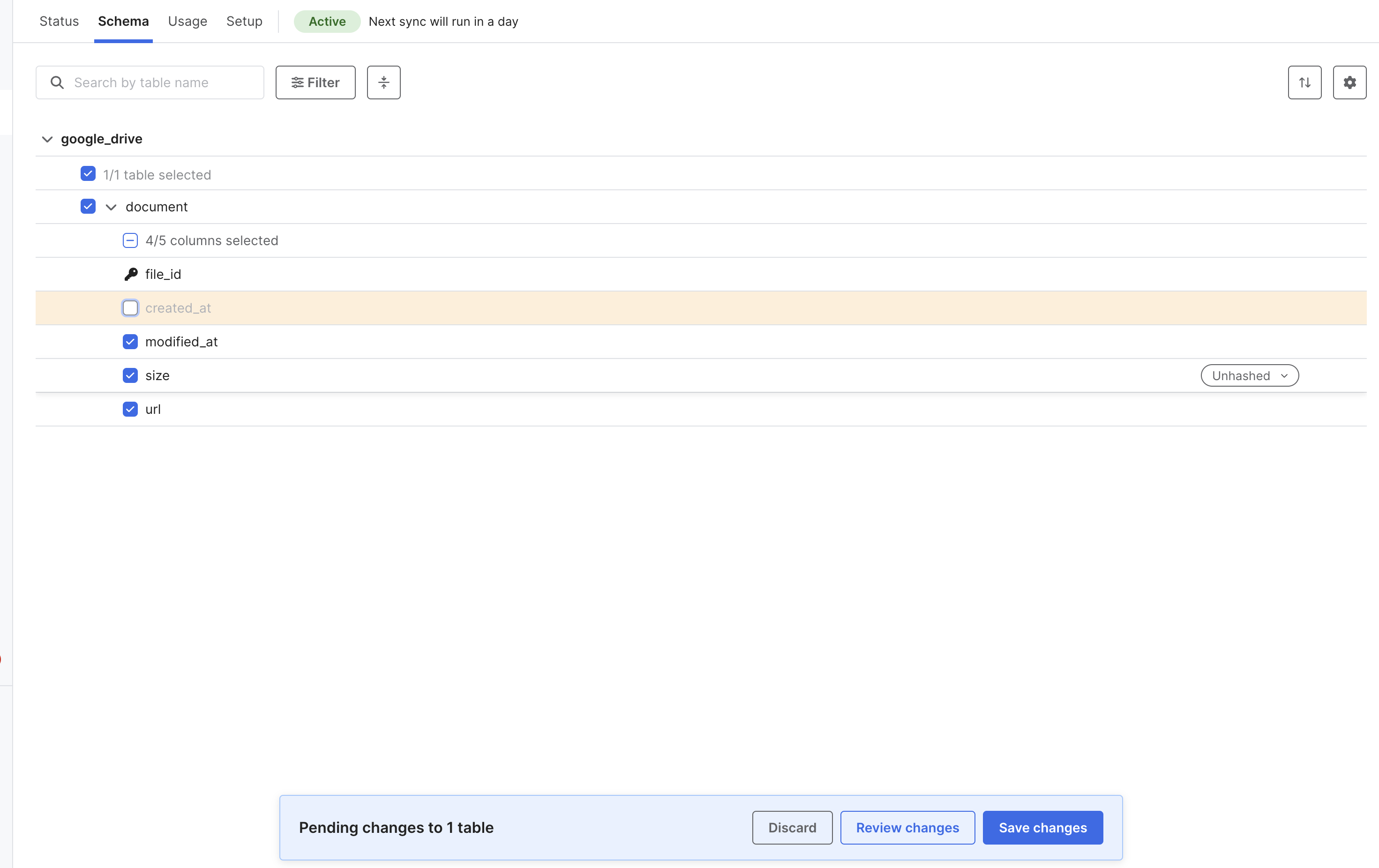 Pending Changes Panel