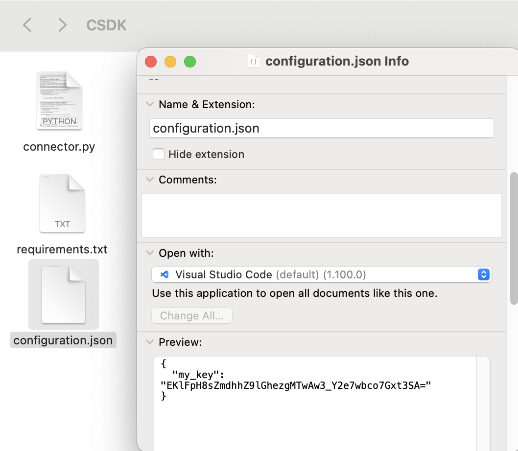 Project directory with configuration file