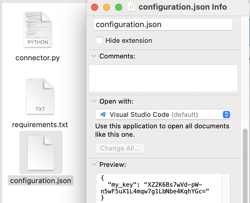 Project directory with configuration file