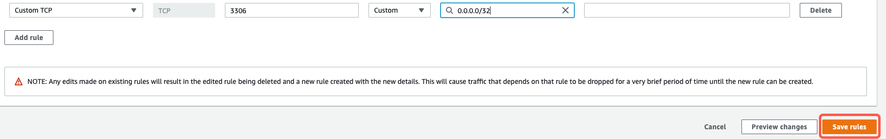 MariaDB-rds-inbound-add-rule