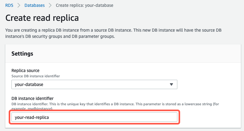 MariaDB-rds-set-instance-id