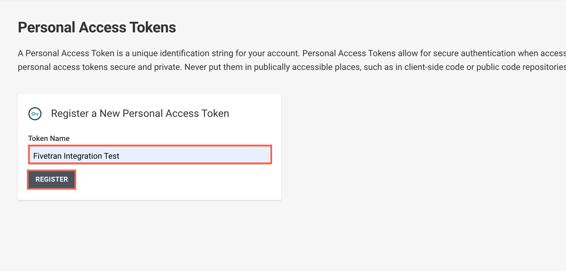 Register Token