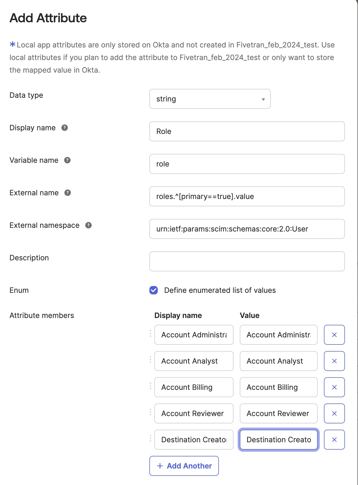 Define Role Parameters