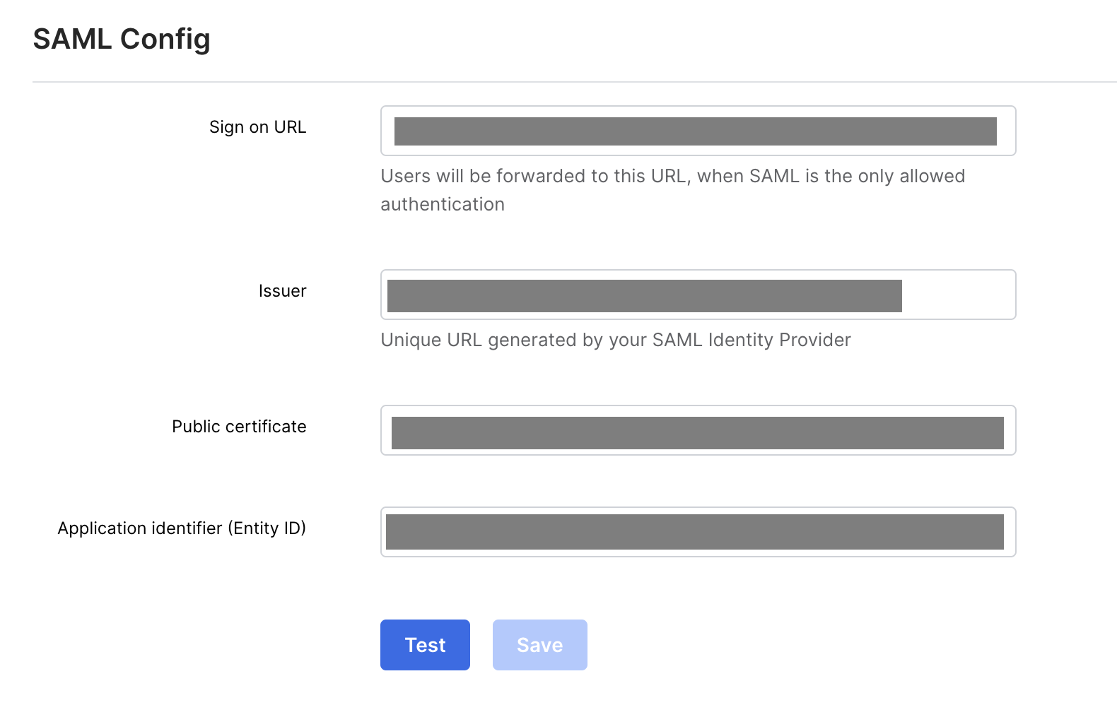 SAML Settings