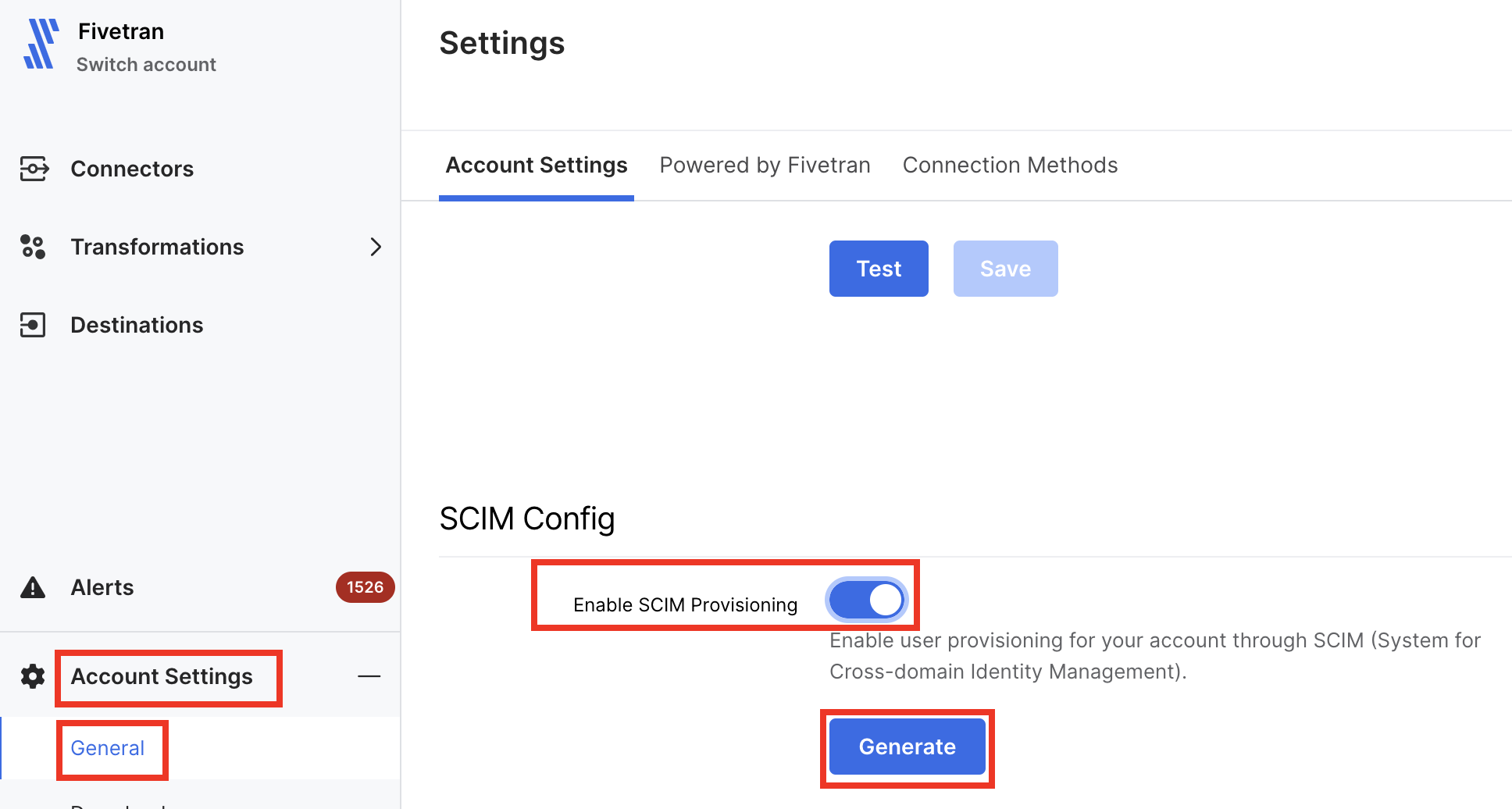 Define SCIM Settings