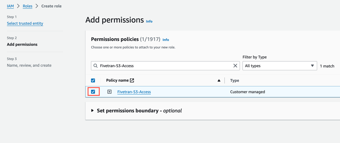 aws-s3-select-fivetran-policy