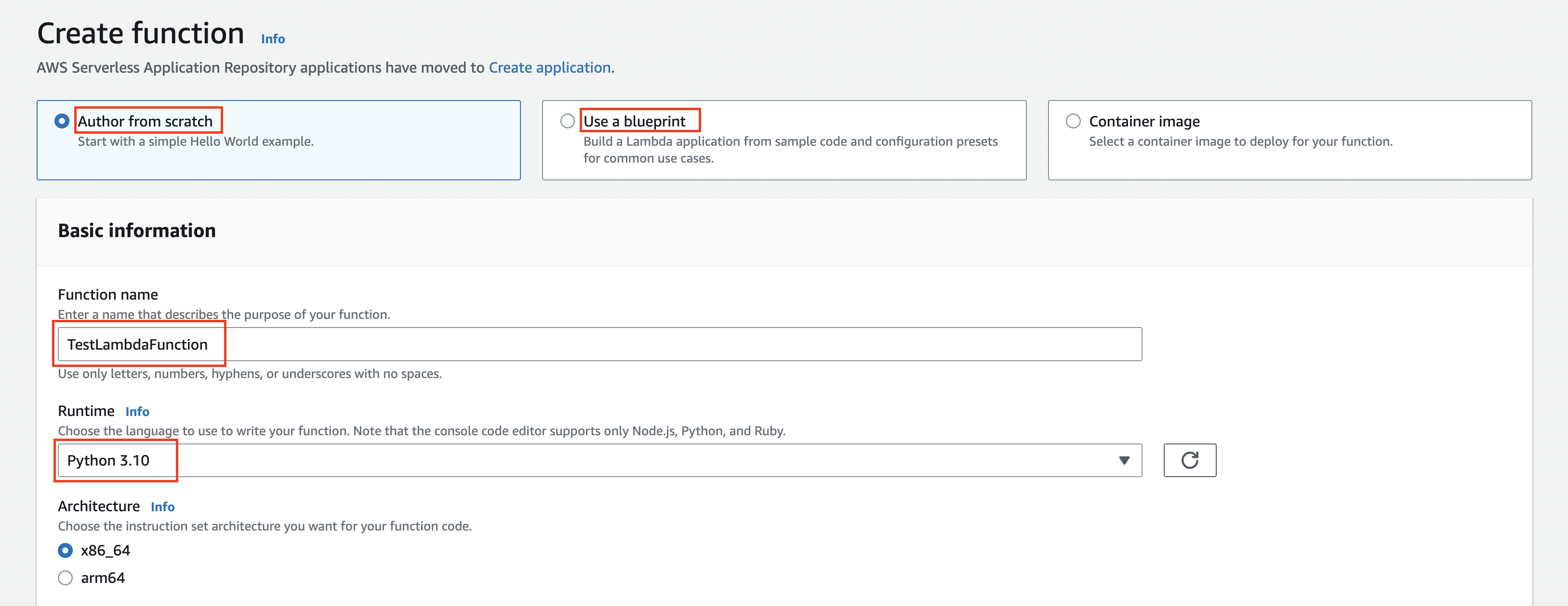 configure function