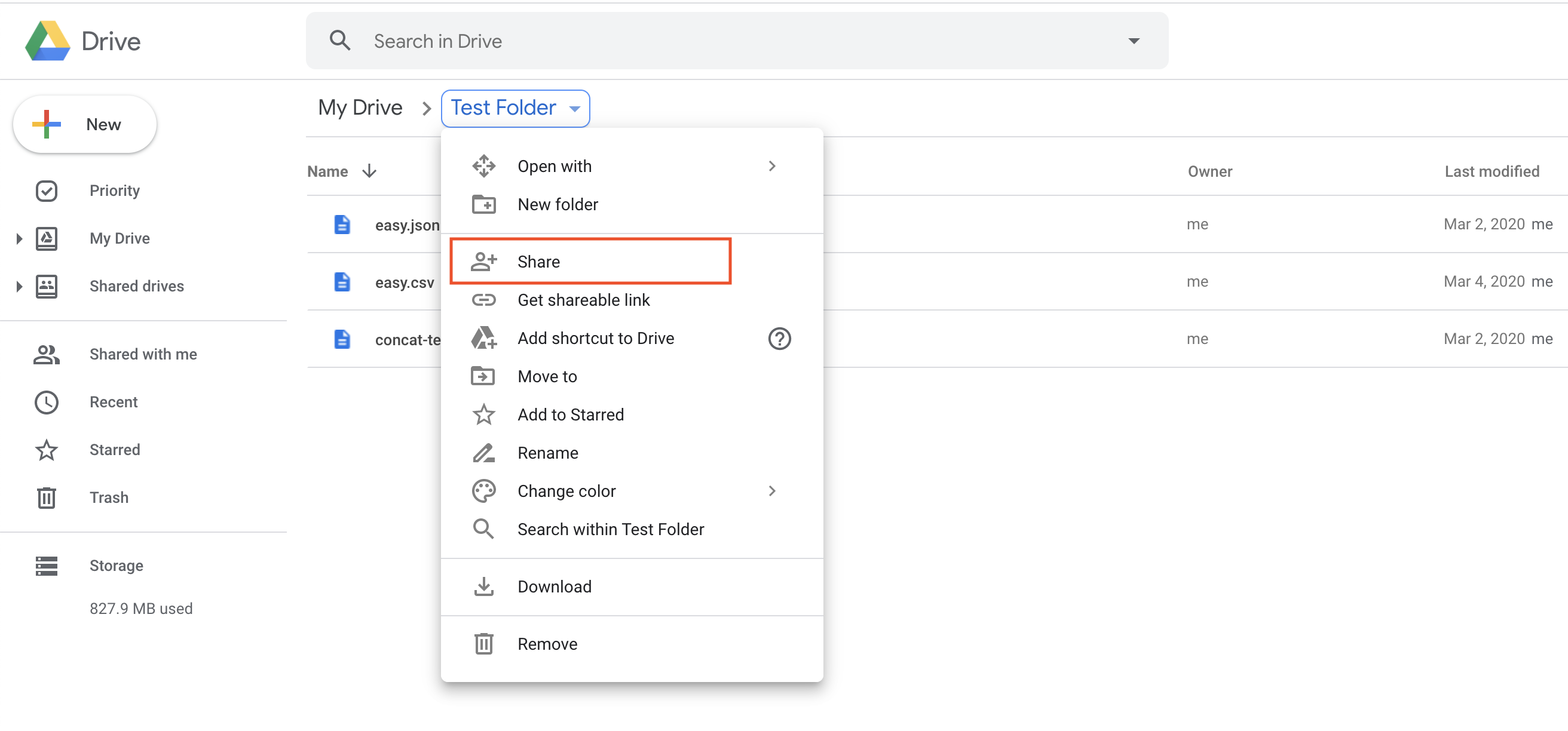 Share google drive folder