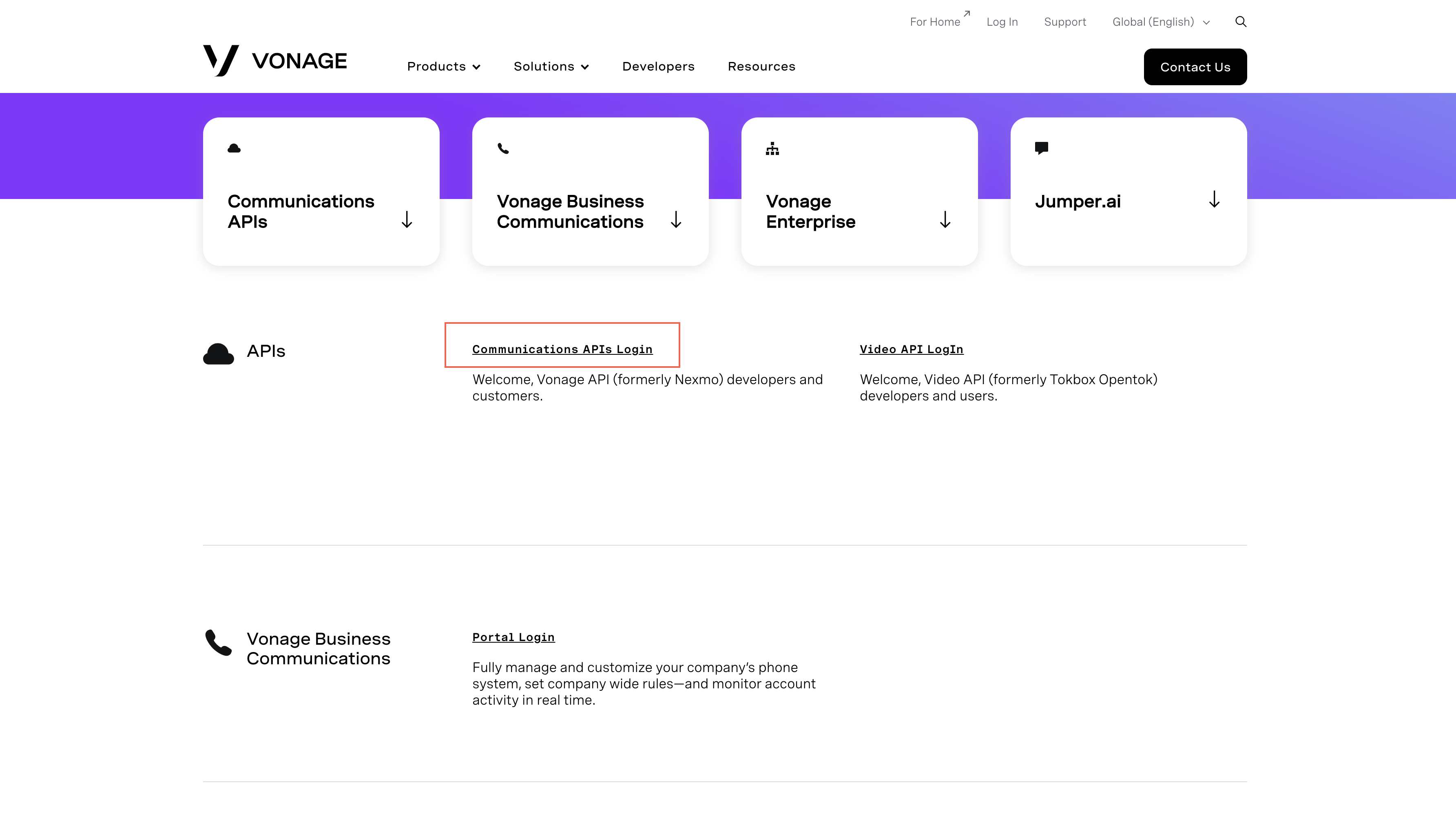 click Communications APIs Login