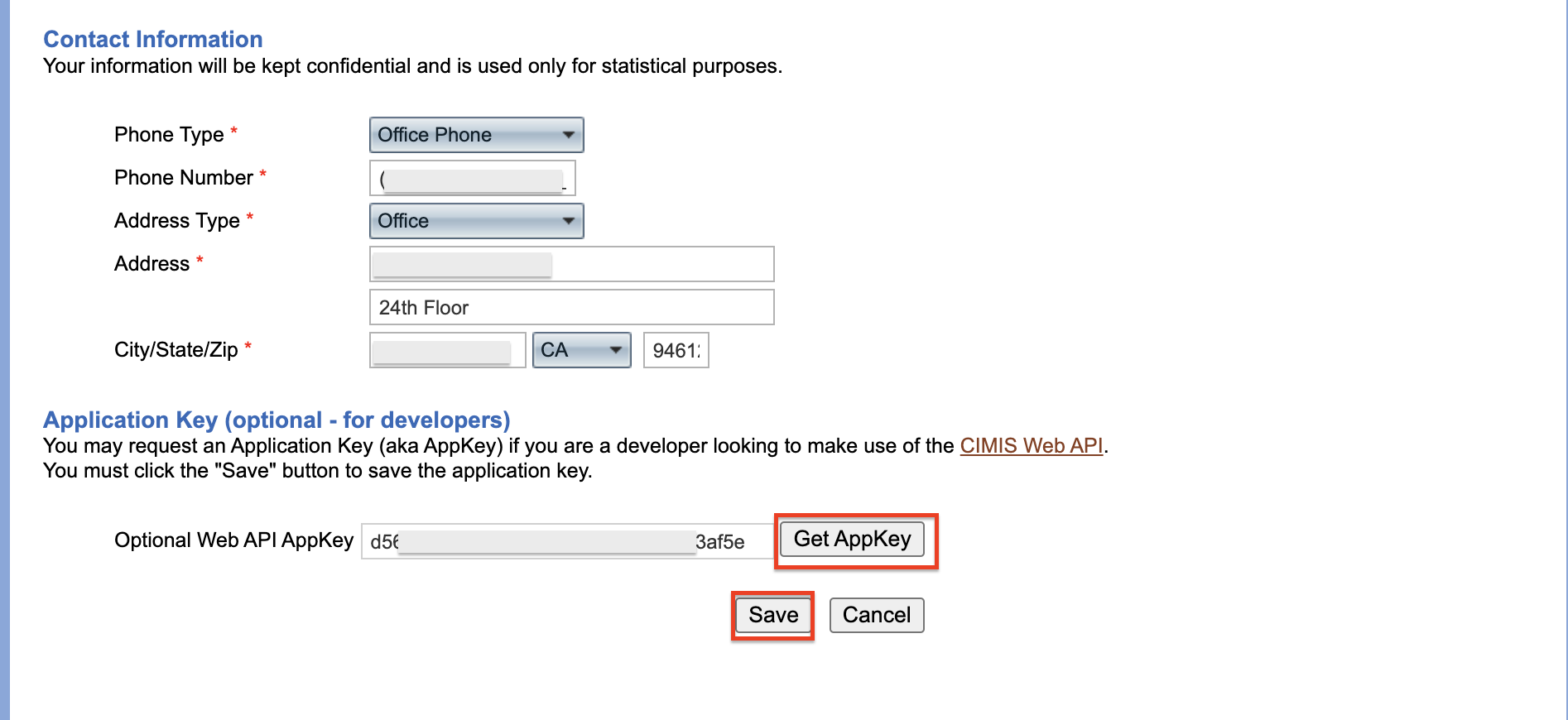 Click API Keys