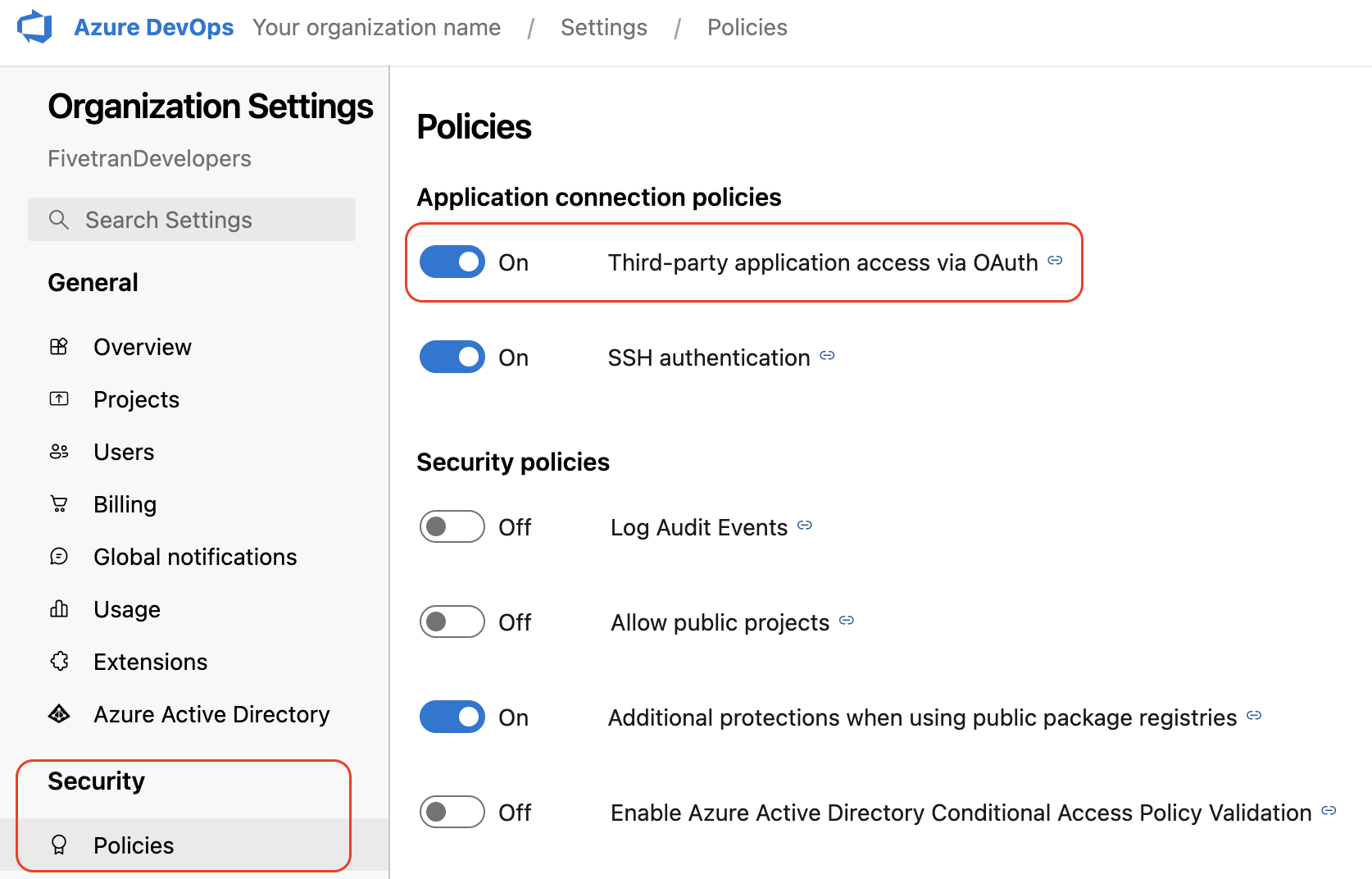 Application access via OAuth