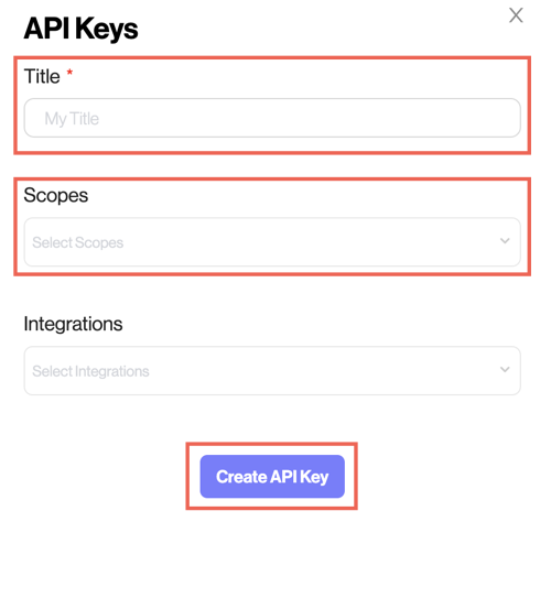 Create API Key