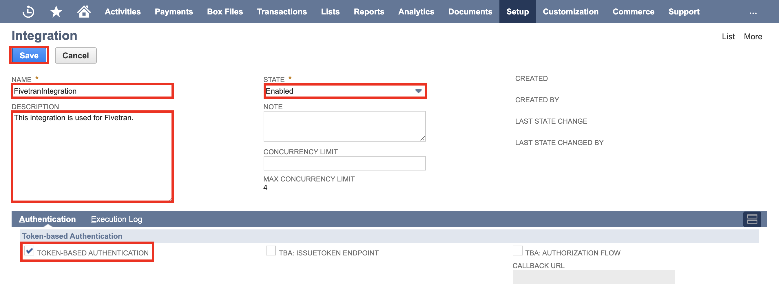 Enter Integration details