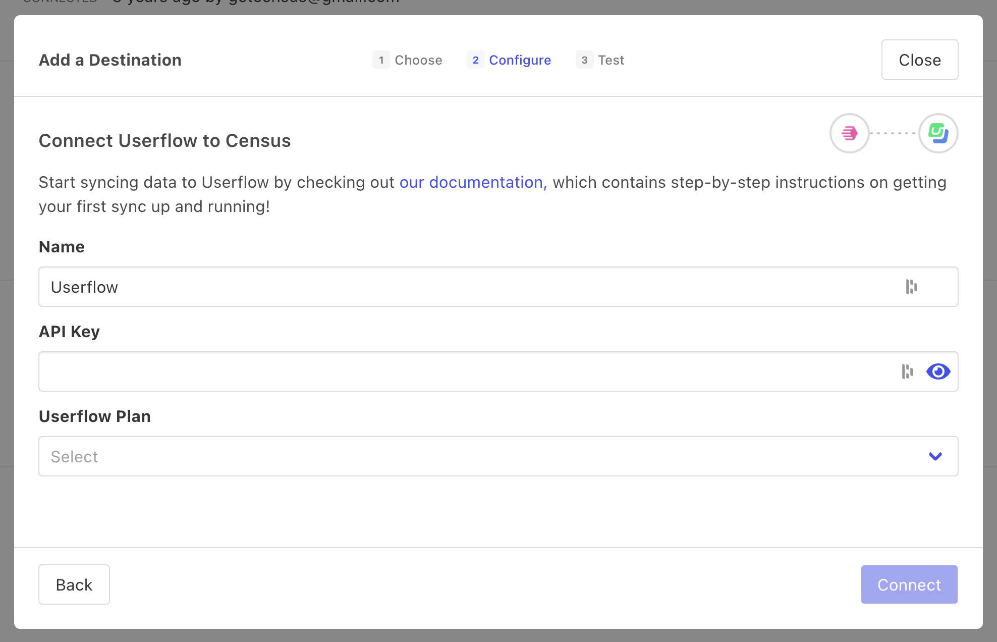 Userflow credentials