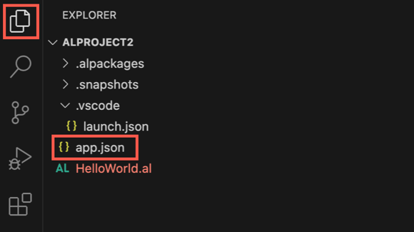 Open app.json file